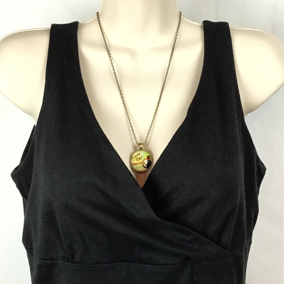 Black Cat Fortune Telling Game Necklace Cabochon - Picture 3 of 3